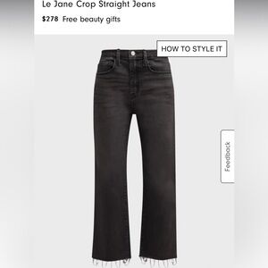 Frame le jane crop jean these are light gray in color with a fringed pant leg
